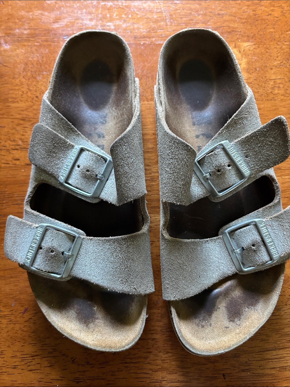 Birkenstock Suede Double Buckle Sandals - silver size 39